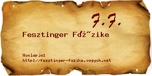Fesztinger Füzike névjegykártya